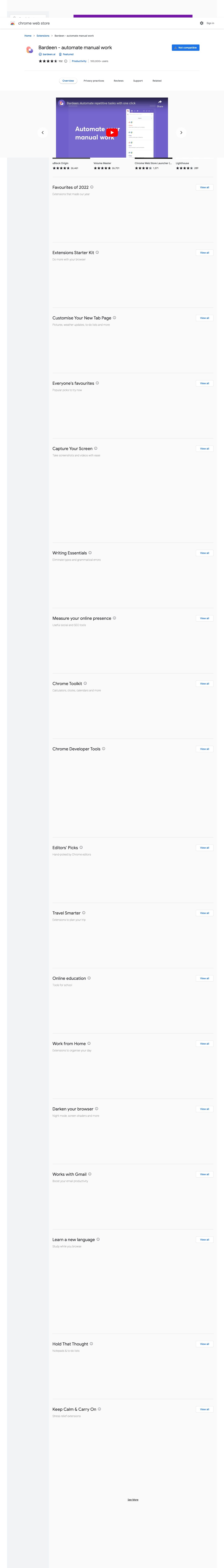 Bardeen landing page design