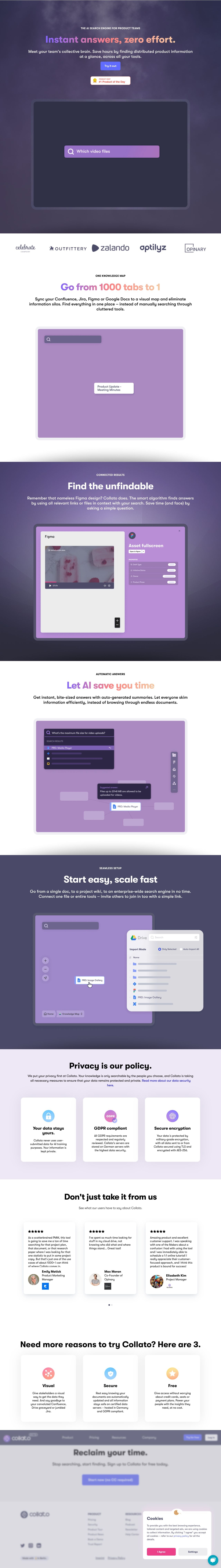 Collato landing page design