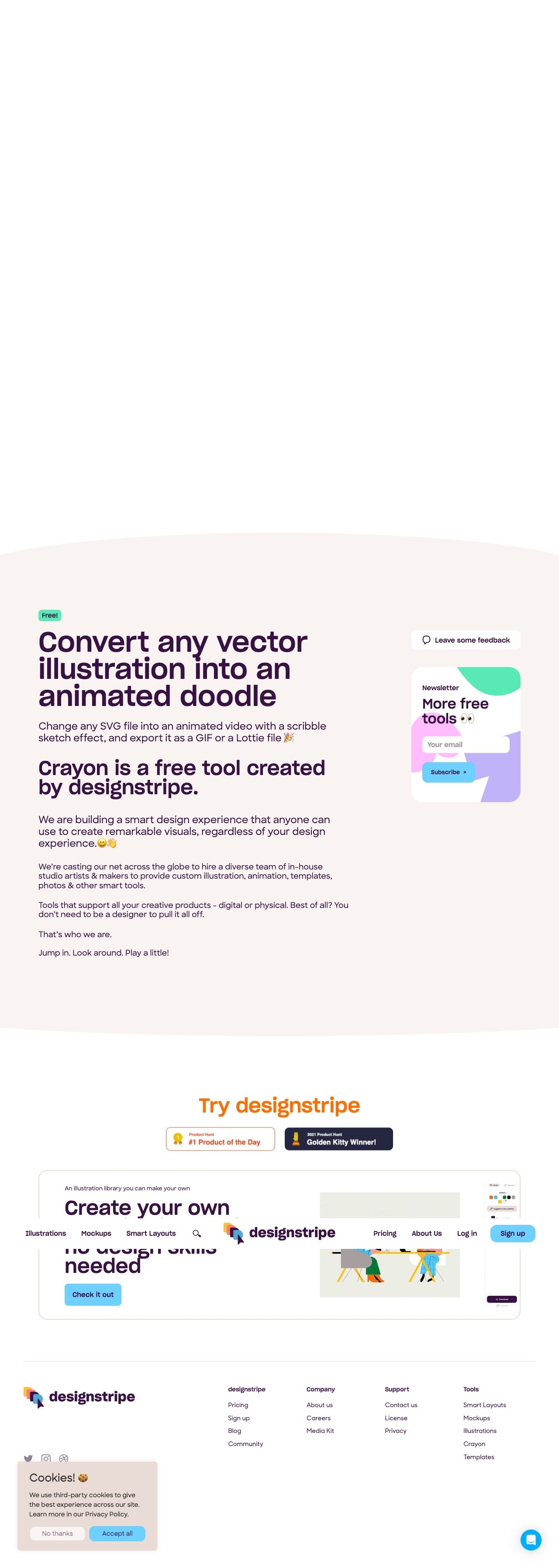 Crayon landing page design