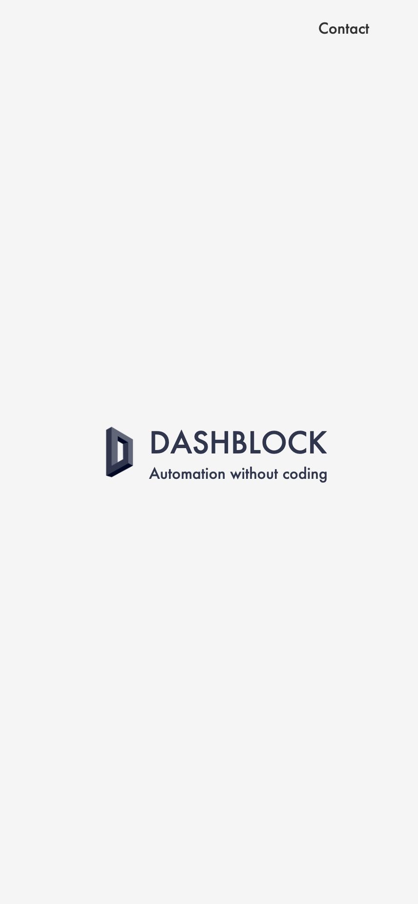 Dashblock landing page design