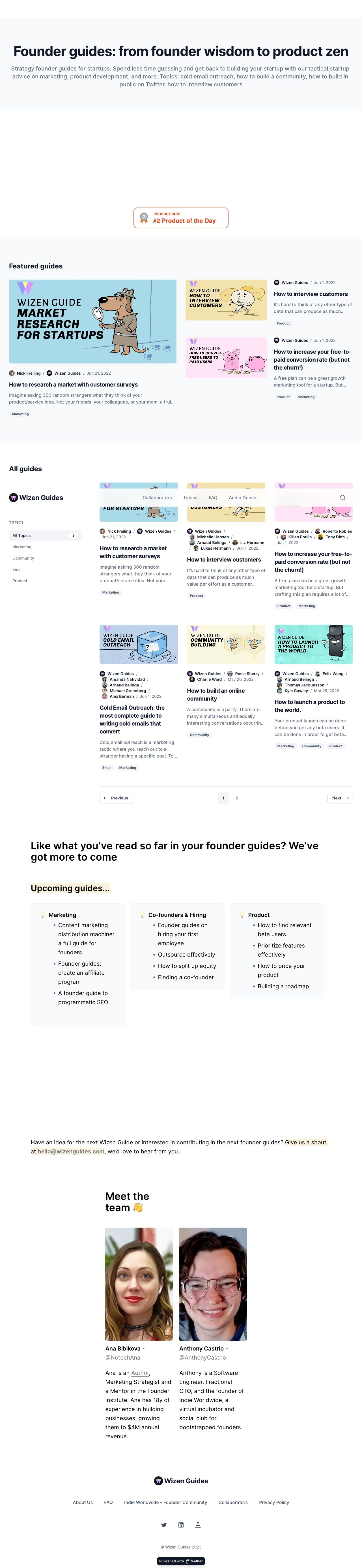 Founder guides landing page design