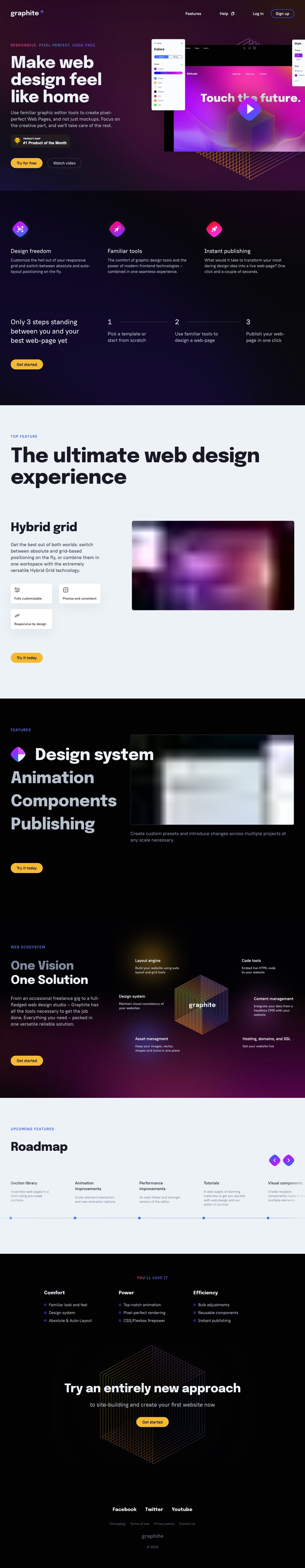 Graphite landing page design