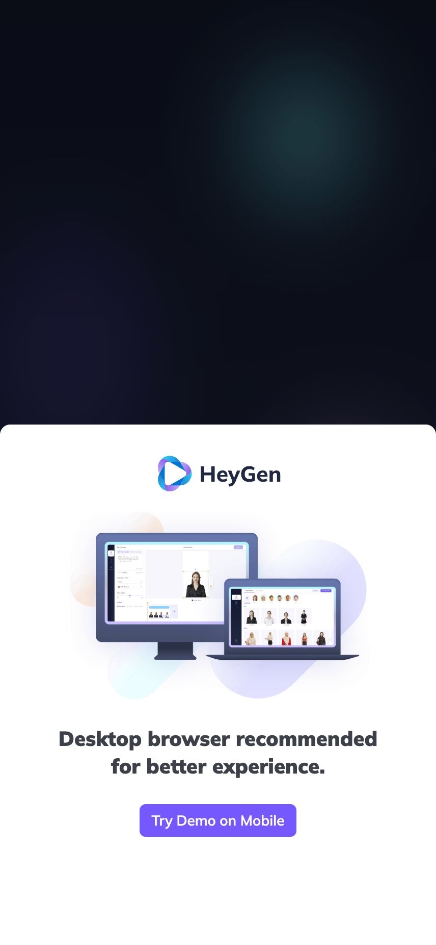HeyGen landing page design