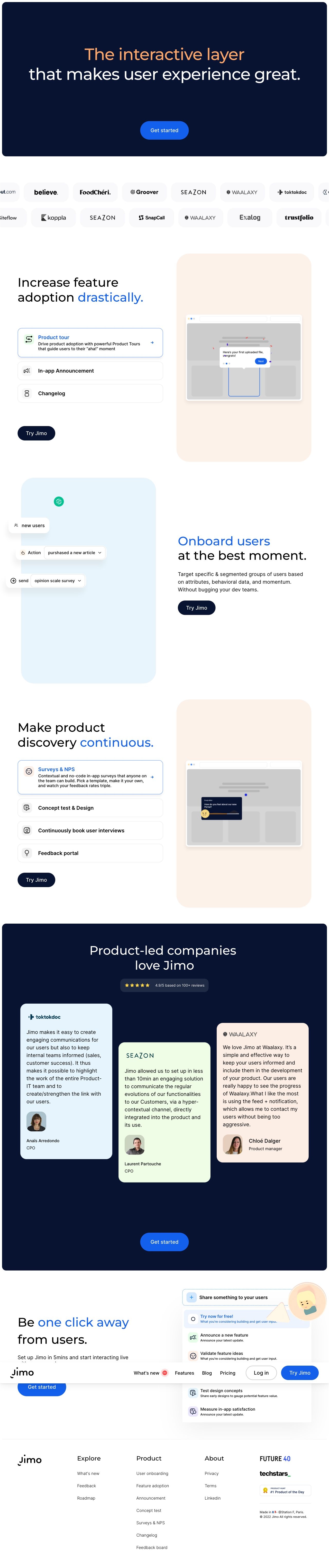 Jimo landing page design