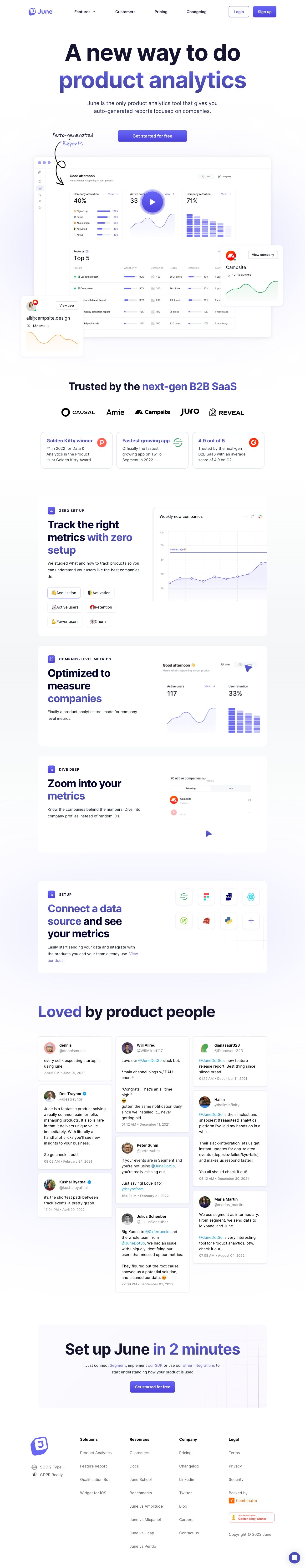 June landing page design