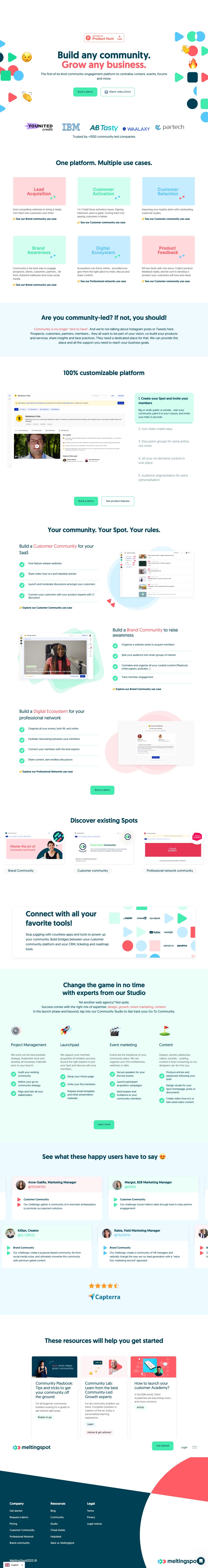 MeltingSpot landing page design