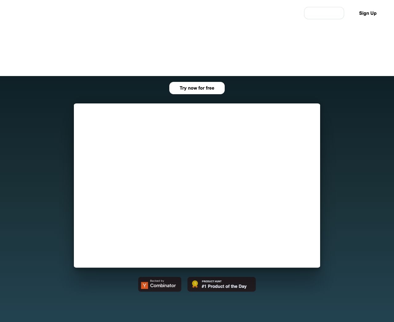 Type landing page design