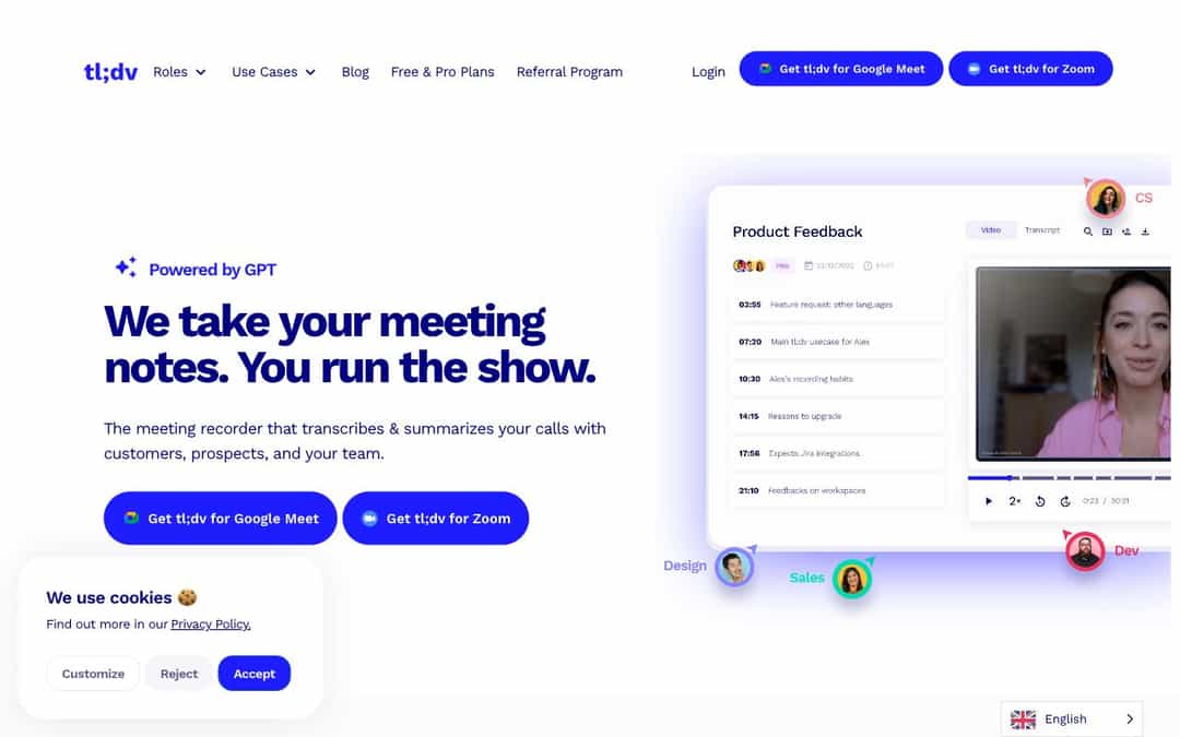 AI landing page design