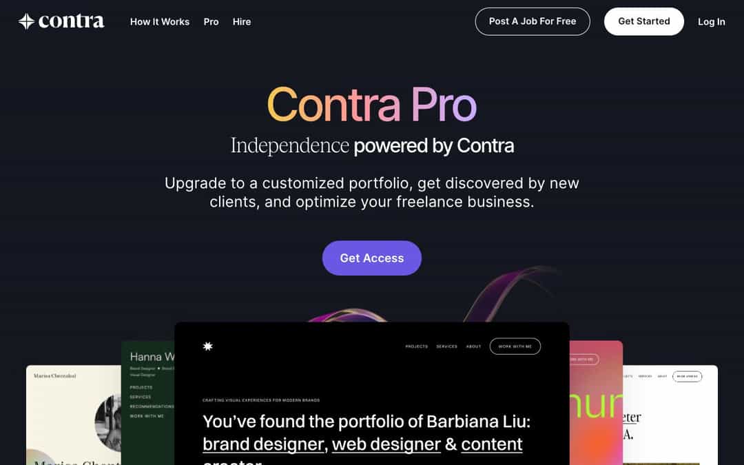 Contra landing page design