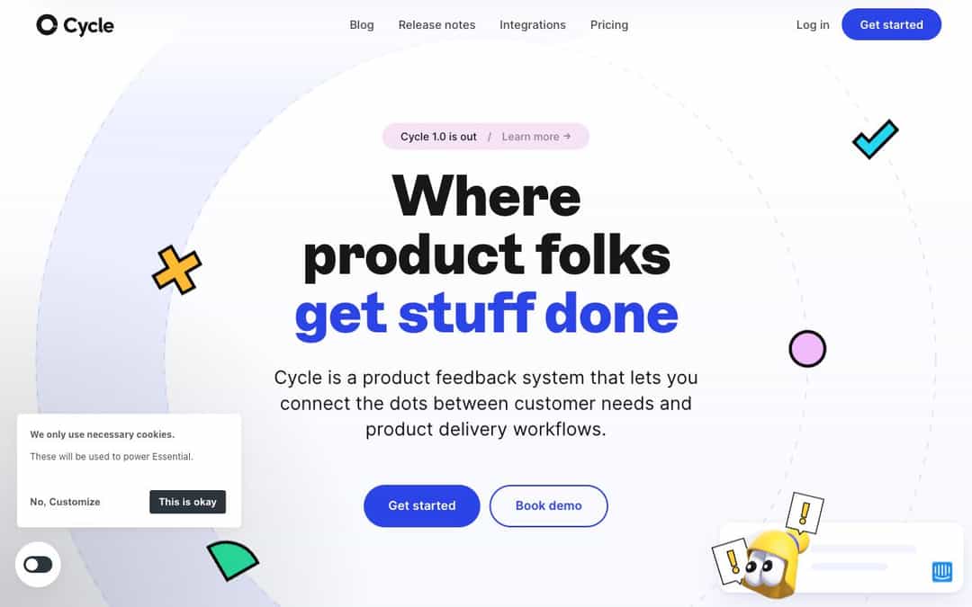 Cycle landing page design