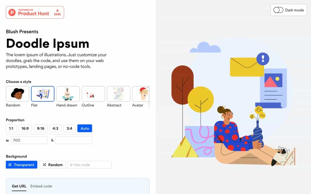 Doodle Ipsum landing page design