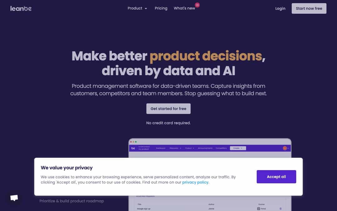driven teams landing page design
