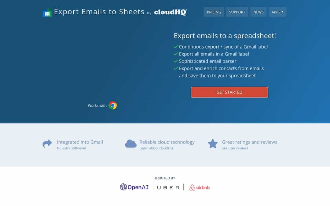 Email Parser landing page design