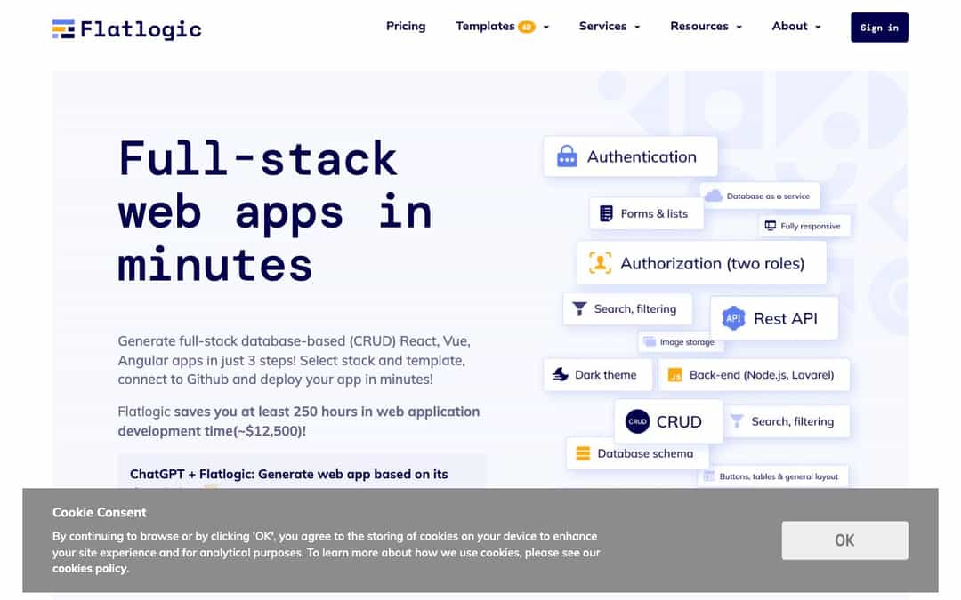 Flatlogic landing page design