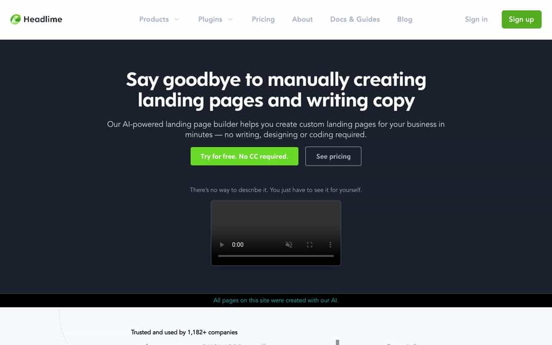 Headlime landing page design