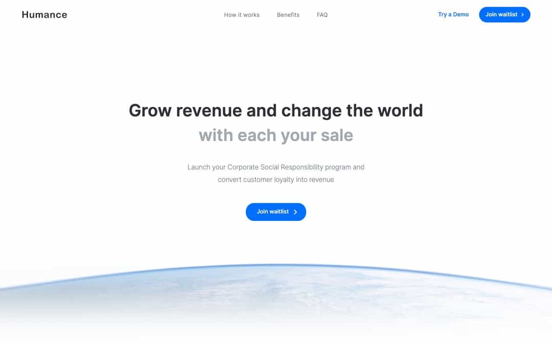 Humance landing page design