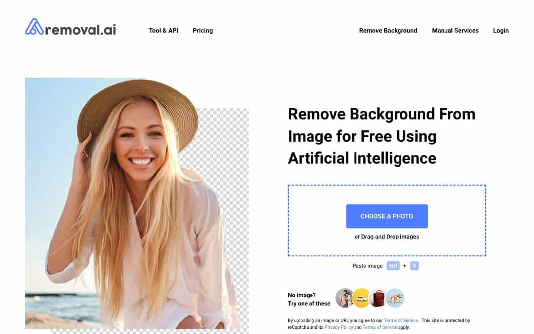 Image Background Remover landing page design