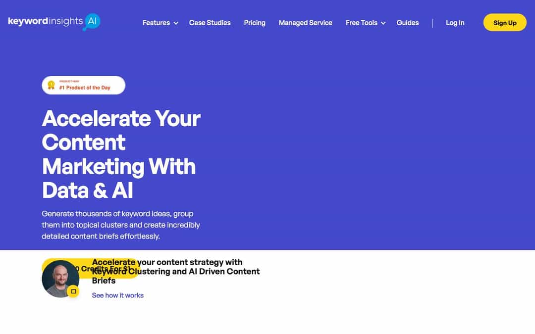 Keyword Insights landing page design