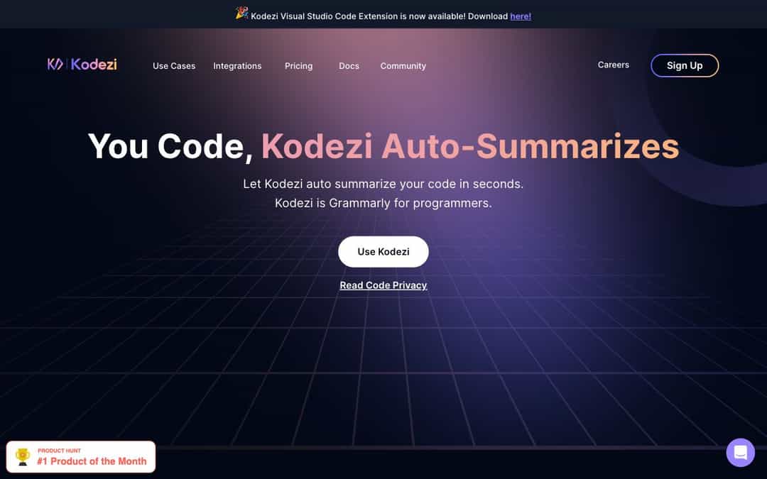 Kodezi landing page design