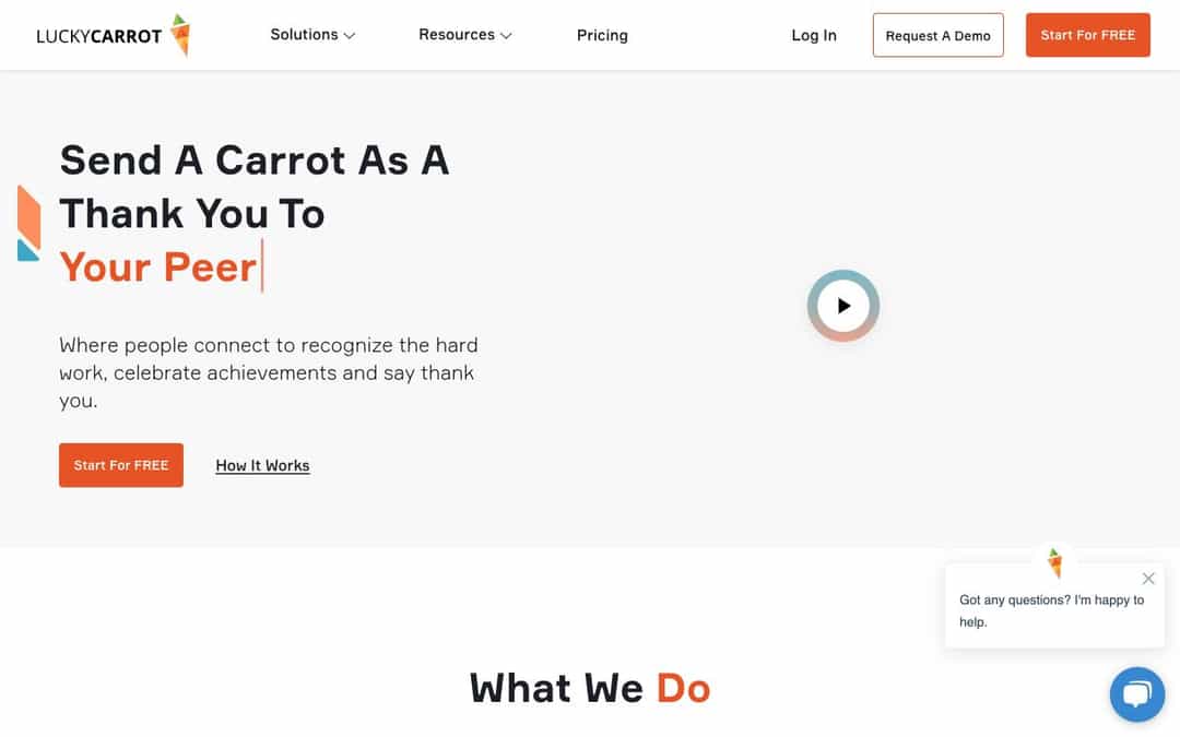 Lucky Carrot landing page design