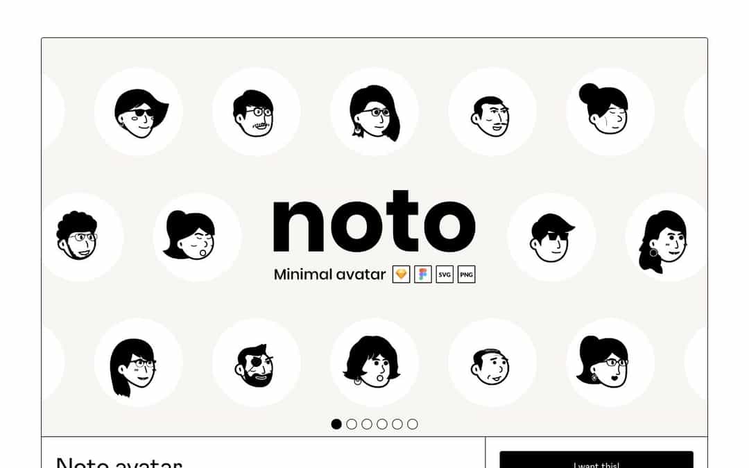 Noto avatar landing page design