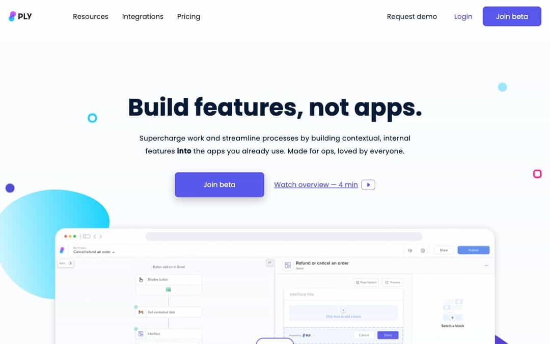 Ply landing page design