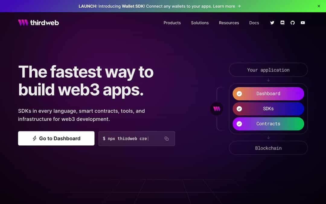 thirdweb landing page design