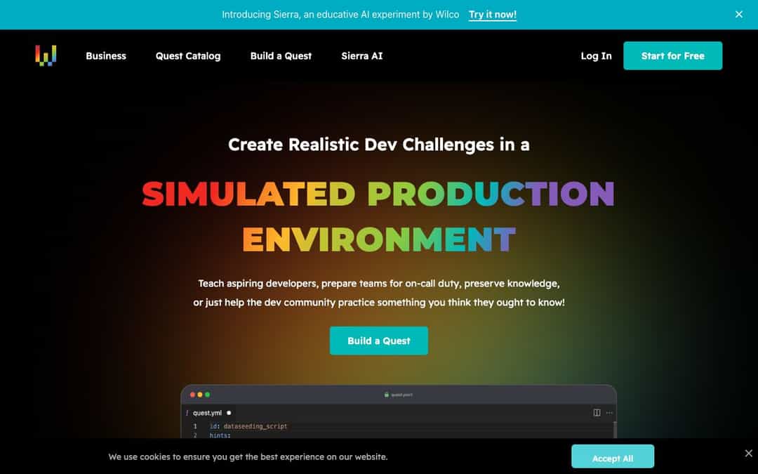 Wilco landing page design
