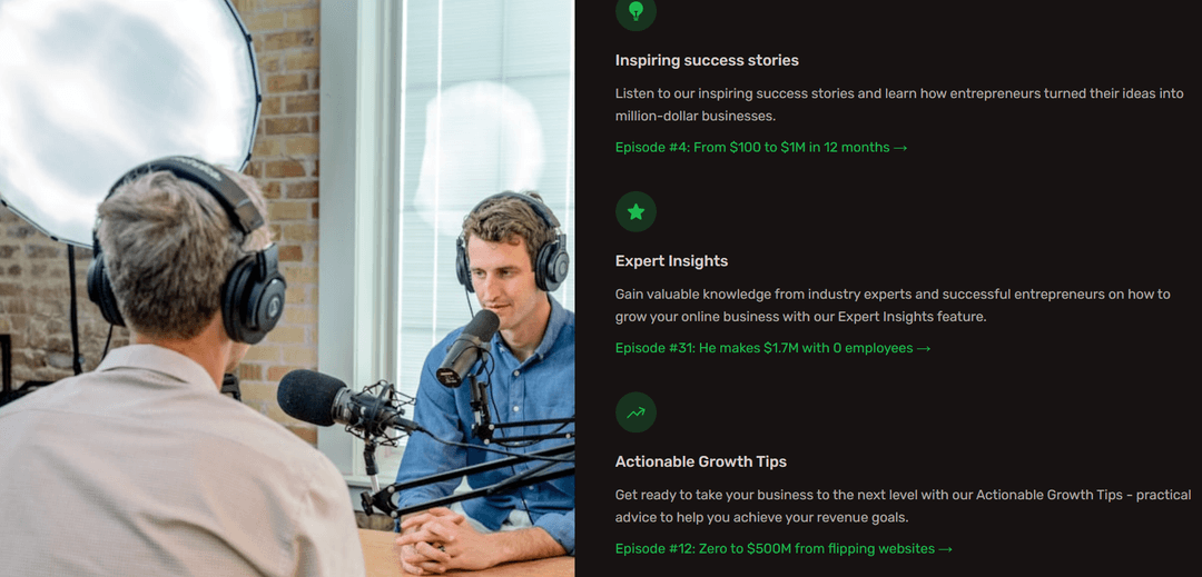 Podcast Info Landing Page