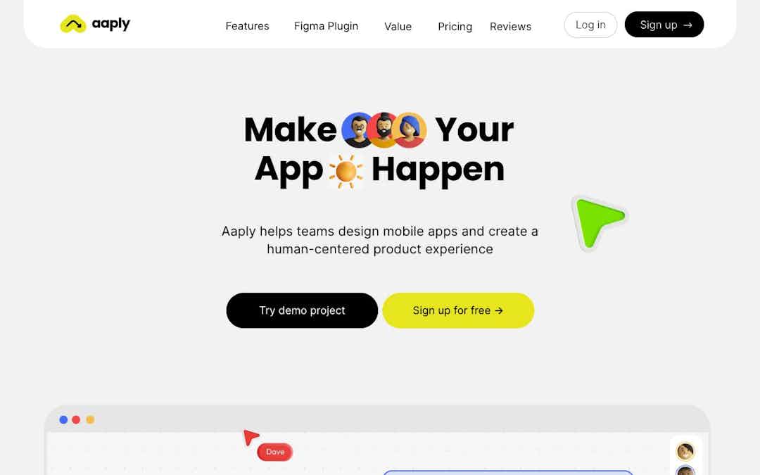 Aaply landing page design