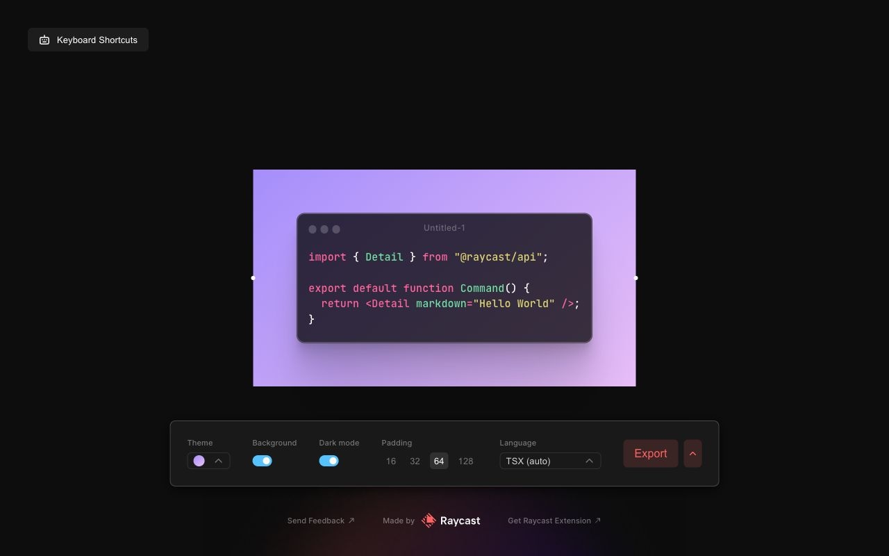 Create beautiful images of your code landing page design