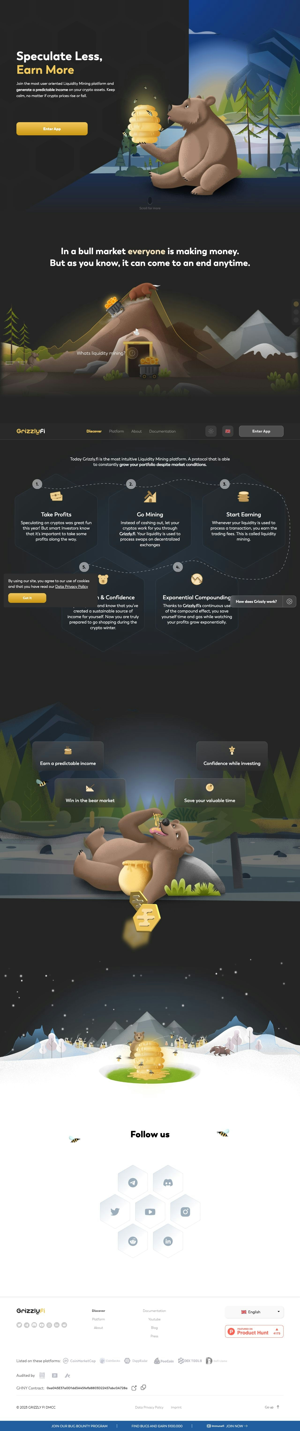 Grizzly.fi landing page design