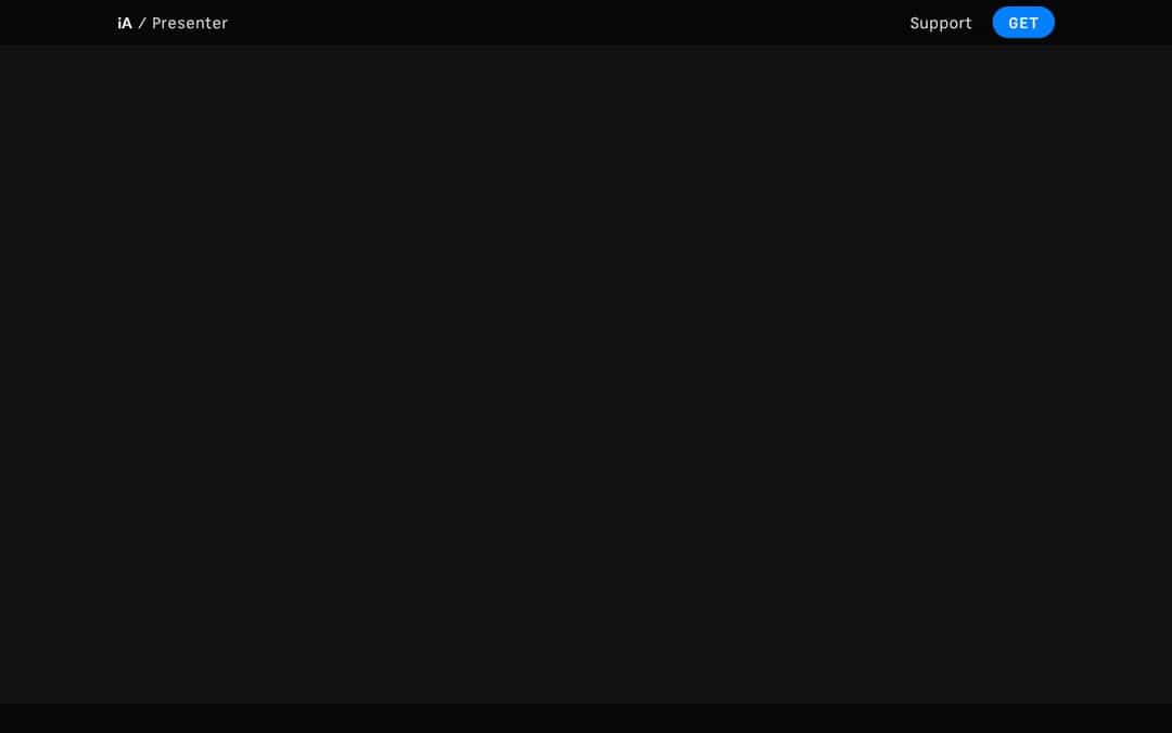 iA Presenter landing page design