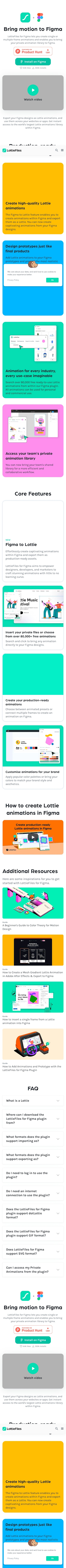 LottieFiles plugin for Adobe After Effects landing page design