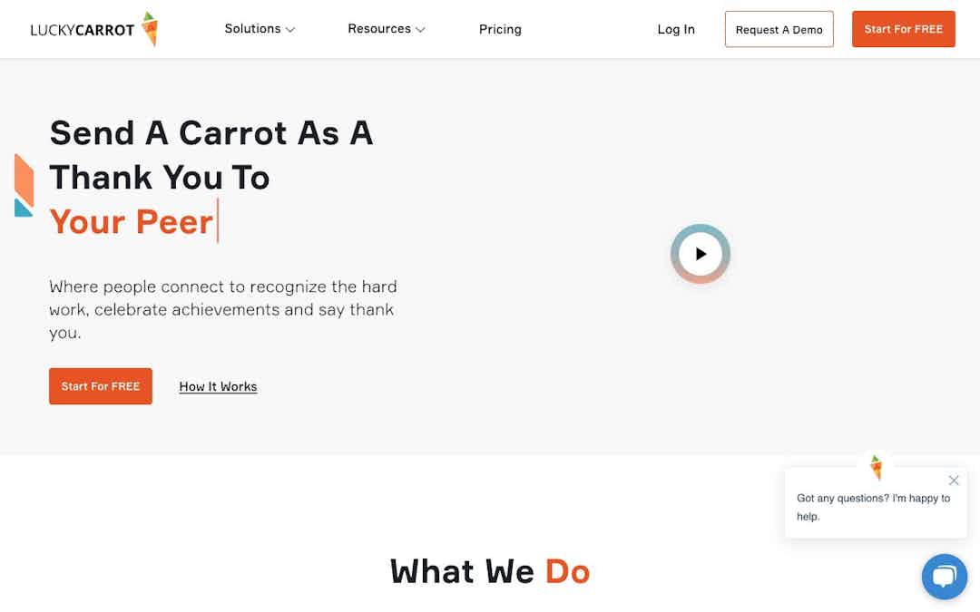 Lucky Carrot landing page design