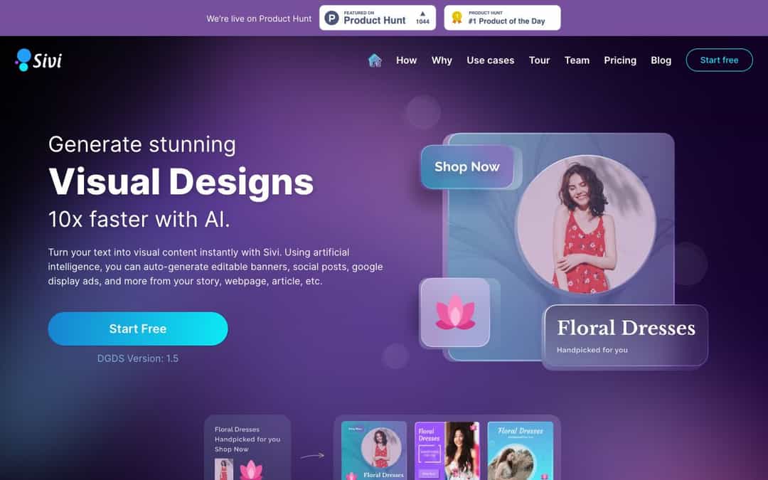 Sivi AI landing page design