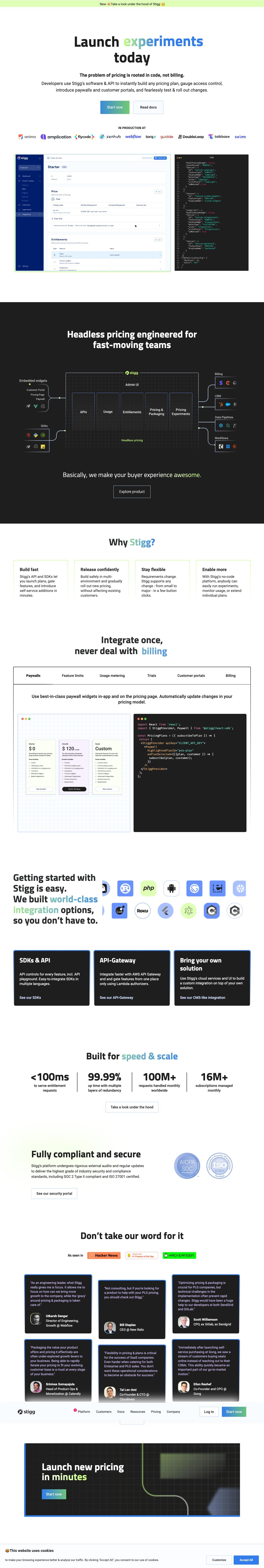 Stigg landing page design