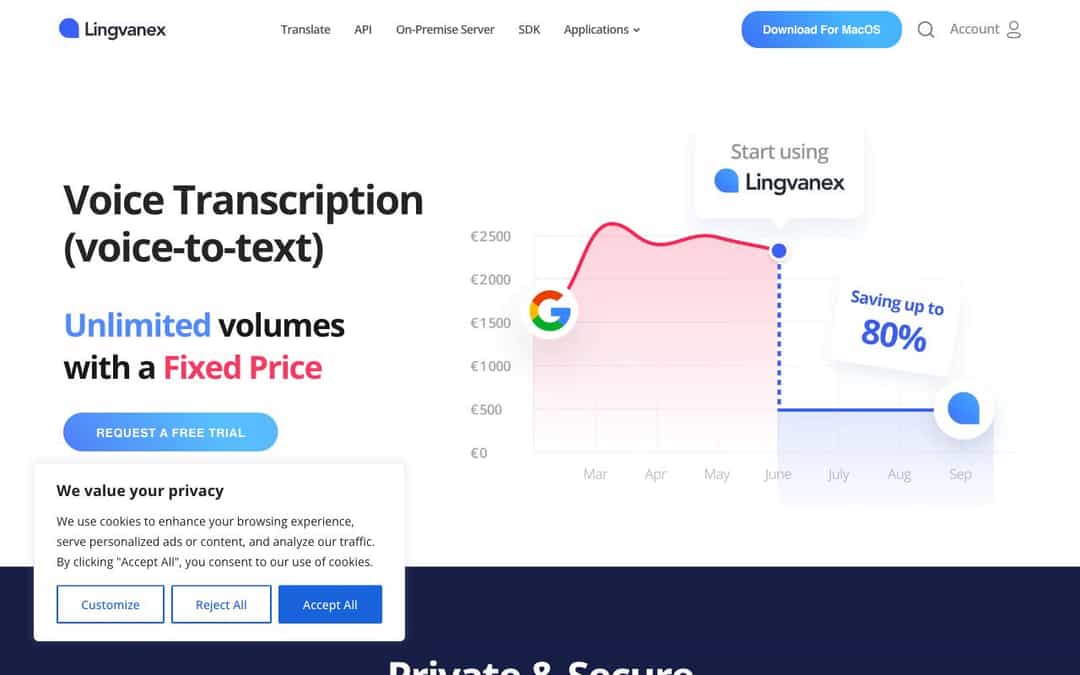 Unlimited translation - Lingvanex landing page design