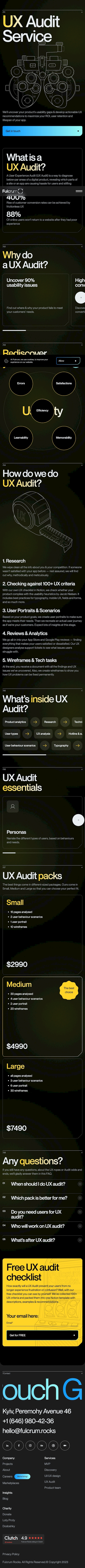 UX Audit landing page design